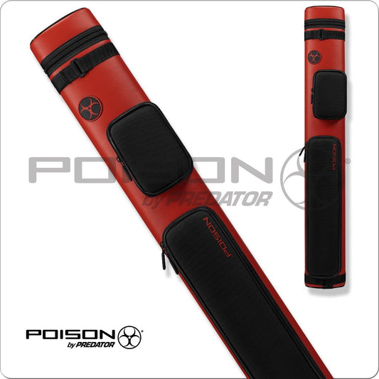 Poison POCAR22 Red 2x2 Hard Case - Pool Cue Cases - Poison - Pulse Cues